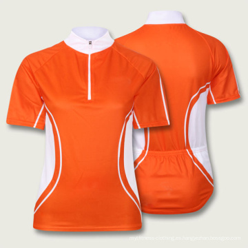 Moda de poliéster naranja de ciclismo Jersey de ciclismo